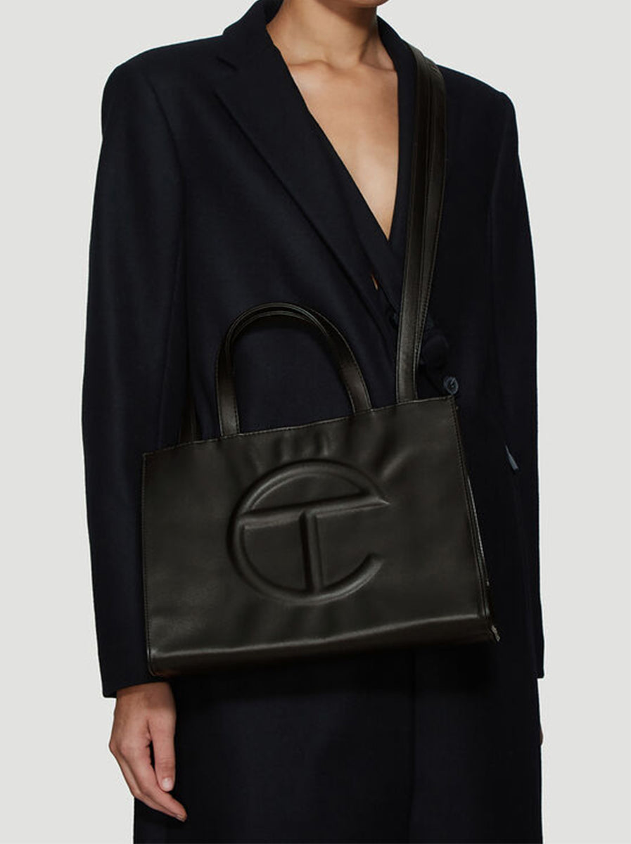 Dickies - Borsa shopping in tela nera e blu medio con logo Dickies - Borsa shopping in tela nera e blu medio con logo