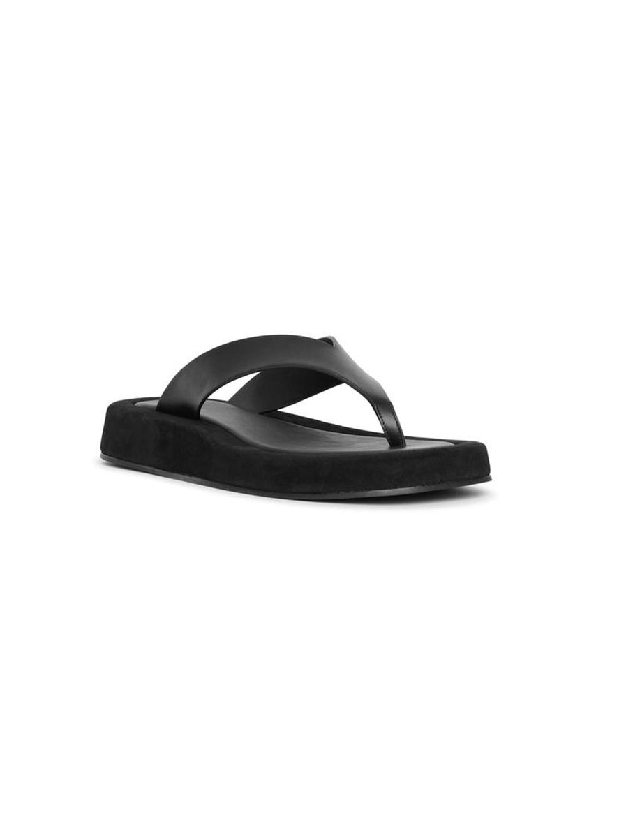 The Row Ginza Leather And Suede Platform Flip Flops SERENDIPITY