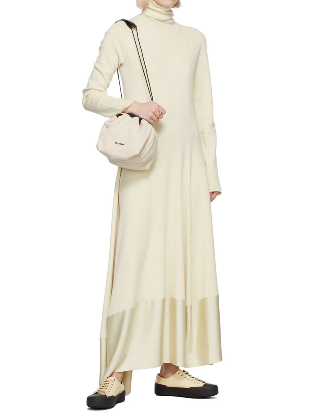 Jil Sander Leather and Canvas Double-sided Bucket Bag