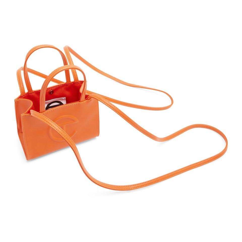 Telfar Unboxing, Small Orange Shopping Bag